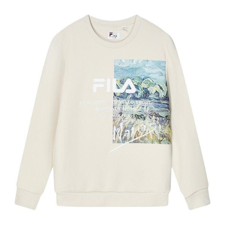 Fila Heritage Повседневный Базовый Вязаный Свитшот с Вышивкой с Круглым Вырезом с Длинным Рукавом Мужской свитшот F11M348227F-BG M