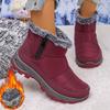 Fashion Furry Snow Boots Women 2025 Winter Retro Thick Bottom Warm Middle-aged Cotton Botas Casual Short Plush Side Zip Mom's Shoes