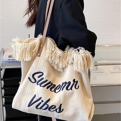 2022 Trendy Pink Fashion Letter Tote: Large Capacity, Versatile Handbag & Shoulder Bag