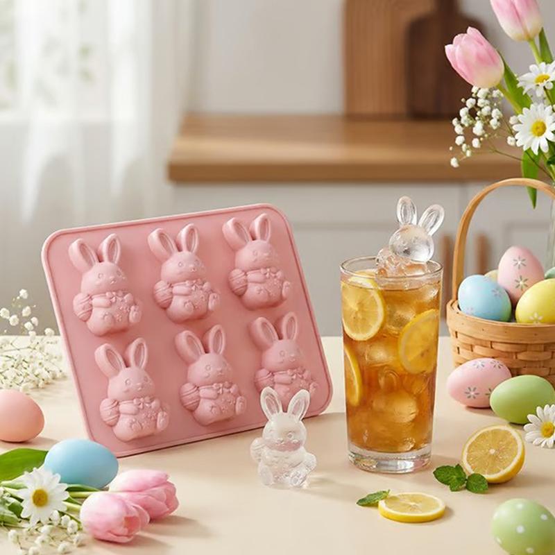 

Easter Bunny Silicone Molds, 3D Bunny Chocolate Mold Easter Rabbit Mould For Baking Cake Pop Jel Ice Cube Trays Candles Soap