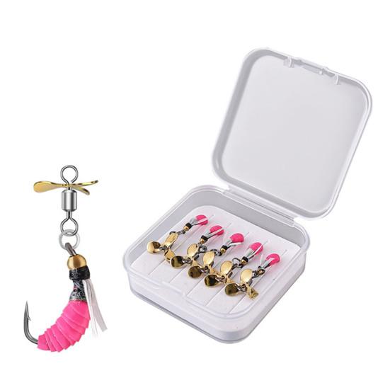 5Pcs Bionic Fishing Baits with Sharp Hook Compact Design Portable Rotatable Saltwater Freshwater Swimbaits Fly Fishing Lures