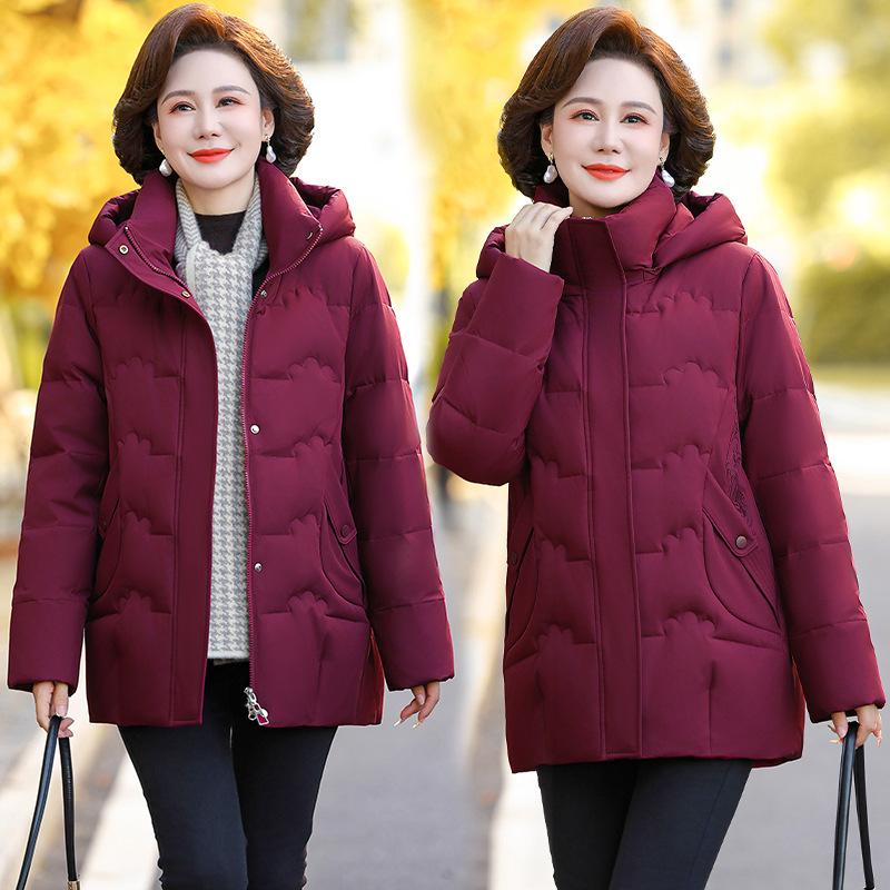Popular Mother Winter Down Jacket Women's New Middle-aged Women's Clothing Winter Thickened Middle-aged and Elderly Warm Jacket