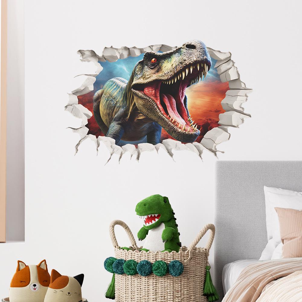 Hole Dinosaur Children's Bedroom Home Wall Beautification Wall Stickers Self-adhesive Can Be Removed