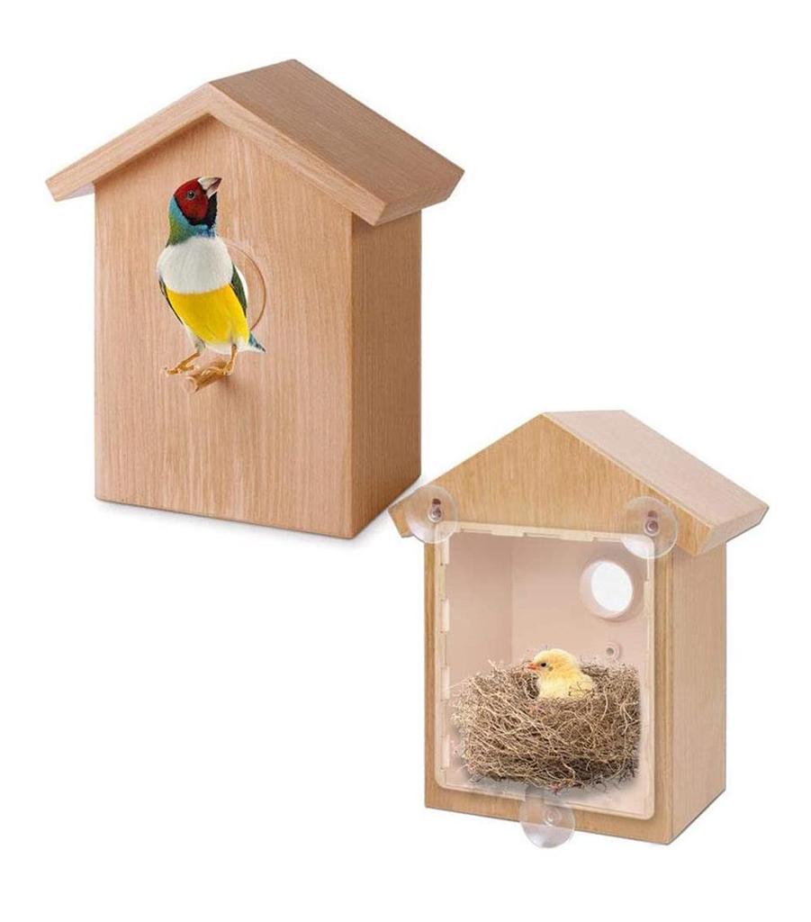 DIY Outdoor Birdhouse Feeder with Suction Cup - Creative Small Bird Nest Simulation