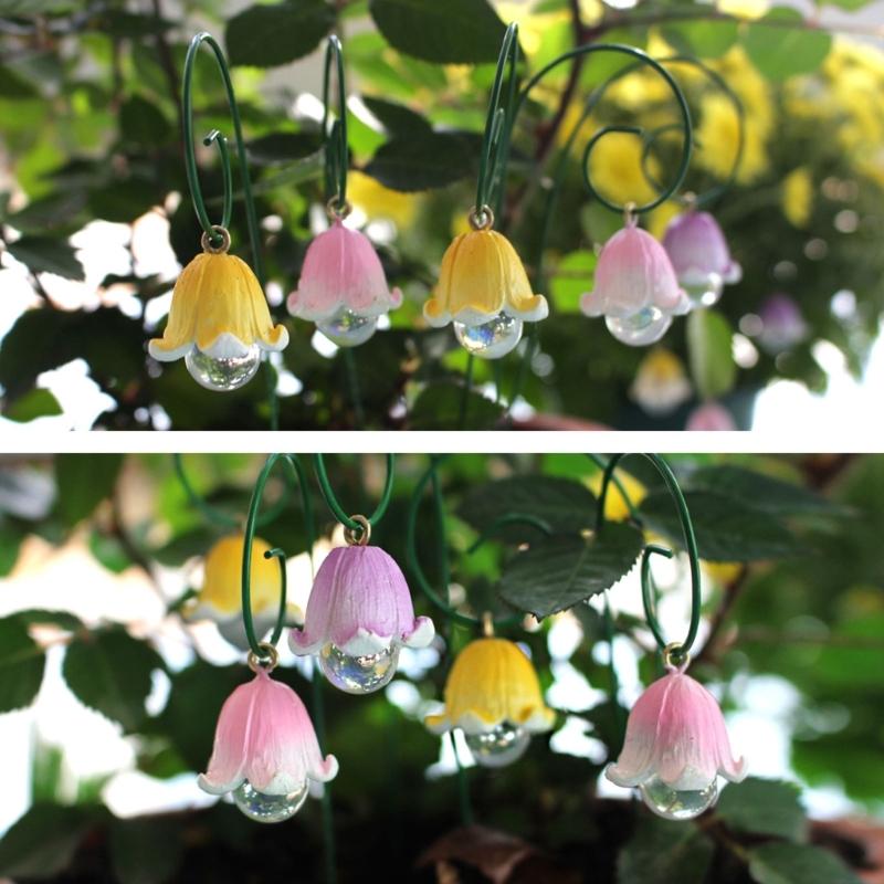 Beautifully Crafted Flower 9Pieces Quality Resin Orchids Garden Stakes Decorations for Indoor Outdoor Decoration
