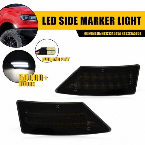 

2pcs Smoked Lens LED Side Marker Lights for - Ford Ranger XL XLT Lariat