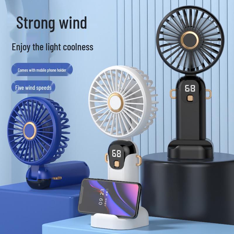 Foldable USB Portable Mini Electric Silent Fan with Digital Display