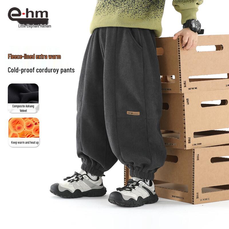 Little Elephant Hamm Boys  Fleece-Lined Corduroy Pants 130 cm