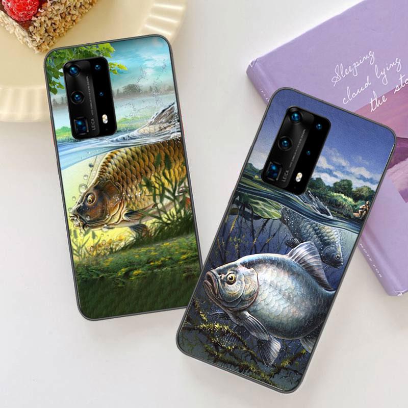 Carp Fishing Fish Soft Clear Phone Case For Huawei P30 Lite P10 P20 P40 P50 Pro Mate 40 Pro 30 20 10 Lite Cover Silicone