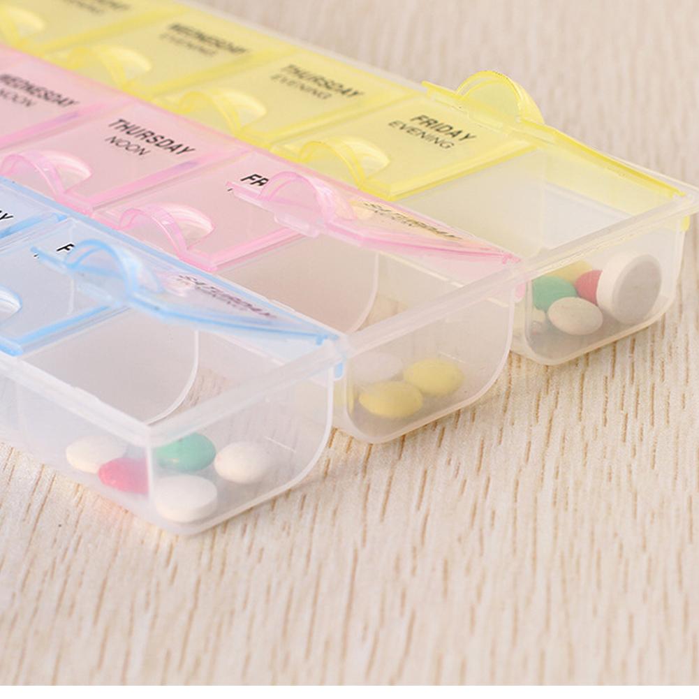 Weekly Pill Organizer 3 Times A Day 7 Day Pill Organizer 21 Compartments Pill Box for Vitamin Fish Oil Supplements