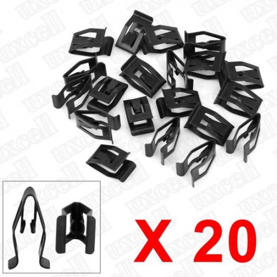 20Pcs Black Automotive Car Dash Dashboard Console Trim Metal Retainer