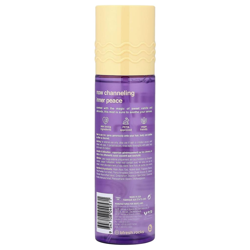 b.fresh, Dream Vanilla Bean, Hair Soothing + Body Mist, Vanilla + Almond, 221ml (7.5 fl oz)