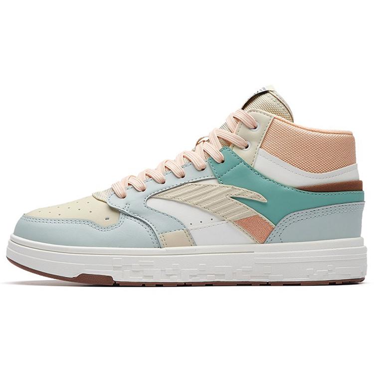 

New Anta Street Naughty High-Top Skateboard Shoes Women s White Gray Pink 122238065-5 37.5