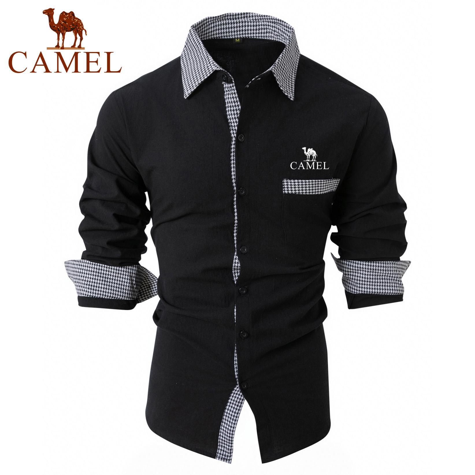 2024 Новая мужская рубашка из хлопка и льна в клетку в стиле пэчворк — фото 4