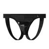 Intimo Sexy da Uomo Perizoma in Ecopelle Tanga a Sfondo Aperto Mutande con Saccoccia Convessa Jockstrap Mutandine da Uomo Gay Lingerie Erotica