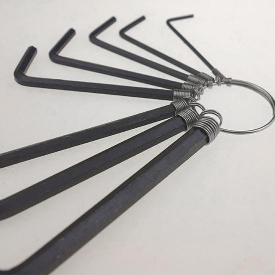 8Pcs Steel Hexagon Hex End Key Wrench Set with Spring Circle Bike Repair Tool
