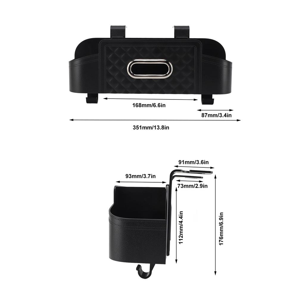 Car Back Seat Napkin Holder Car Back Seat Organizer Plastic Waterproof Stylish Hanging Installation with Cup Holder for Travel