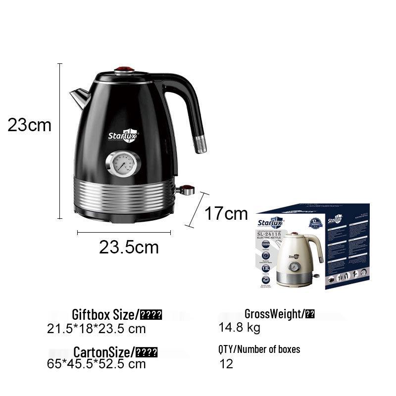 Starlux Retro Electric Kettle with Temperature Display European Standard чёрный