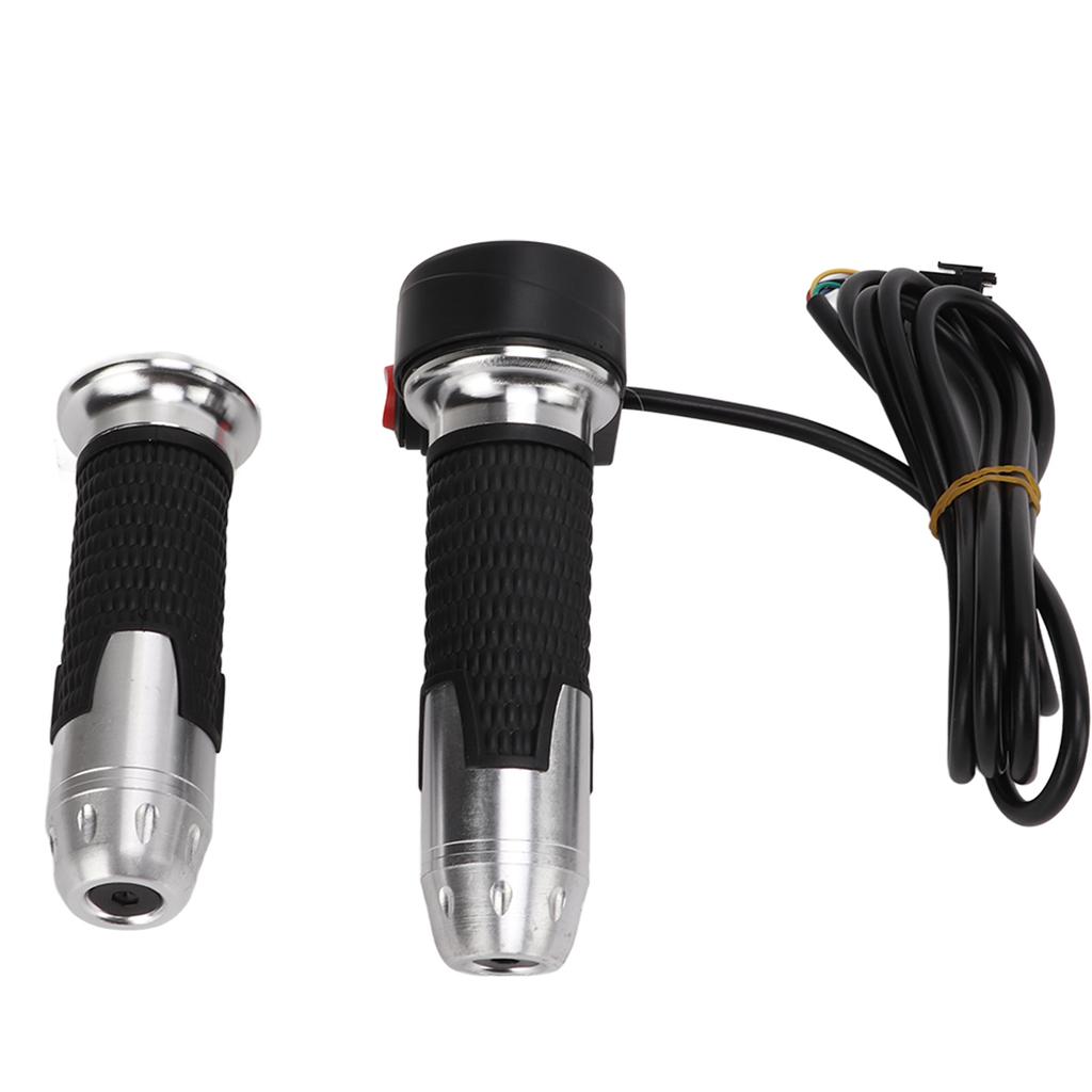 1 Pair set Twist Throttle Grip Handlebar Electric Vehicle Accessories 12V‑99V ( No Display of Three Speed)Silver