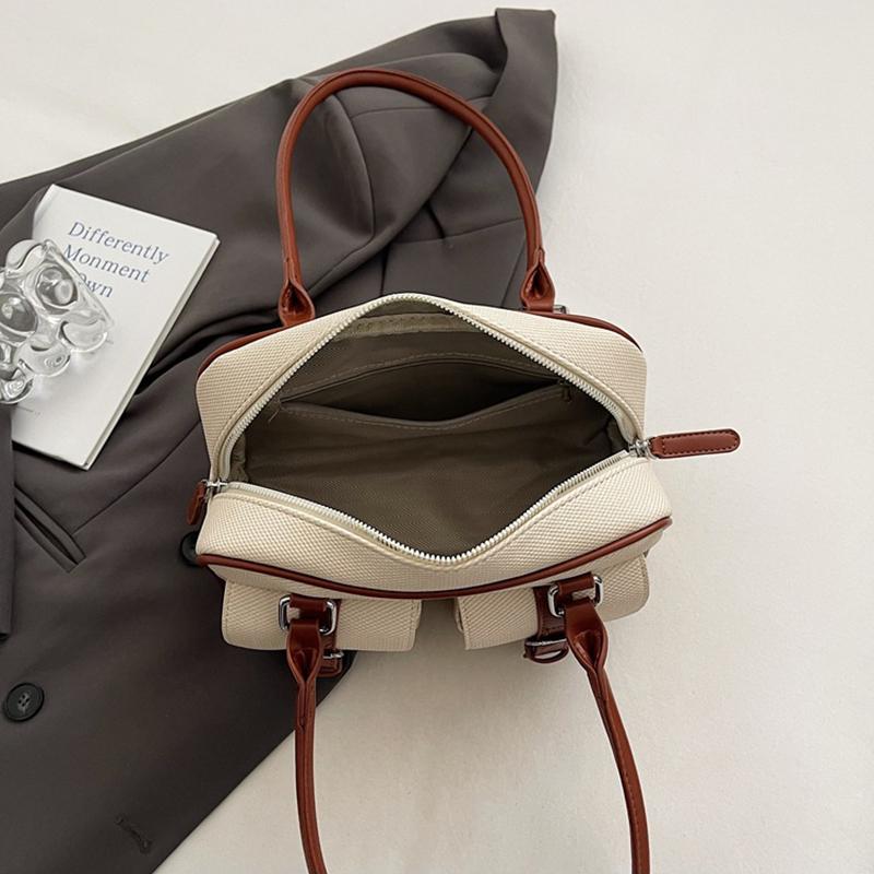 Retro Pillow Bag Merging Bowling Shape Stylish Handheld Shoulder Bag for Work & Commuting Women Underarm Bags