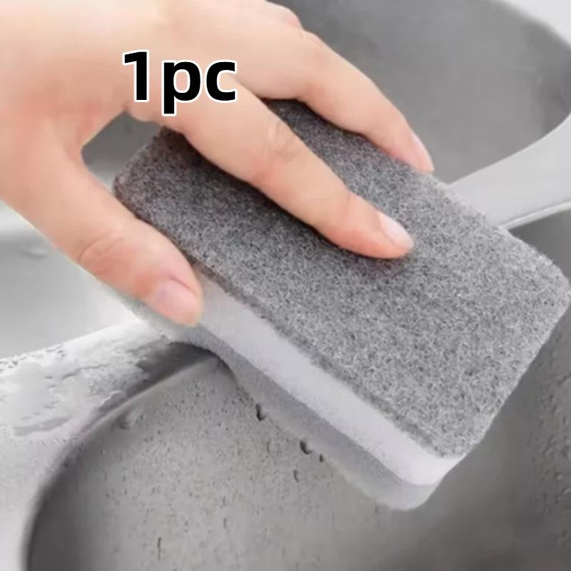 Gray Double-sided Cleaning Sponges Pan Pot Cleaning and Maintenance Washing Sponges Household Scouring Pad Kit Tools Brush