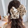 Polka Dot Bubble Hairpin Retro Fashionable Satin Spring Clip Korean Simple Low Ponytail Hairpin Temperament Hairpin