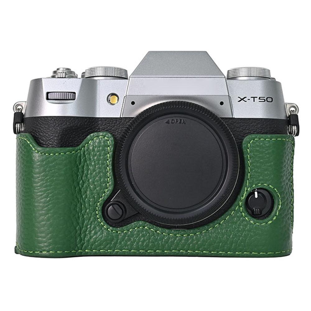 For Fujifilm X-T50 Camera Bottom Cover Case Large Opening Design Genuine Cow Leather Protector D