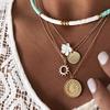 European and American personalized soft pottery necklace fashion coconut tree starfish flower pendant long necklace stacked collarbone chain