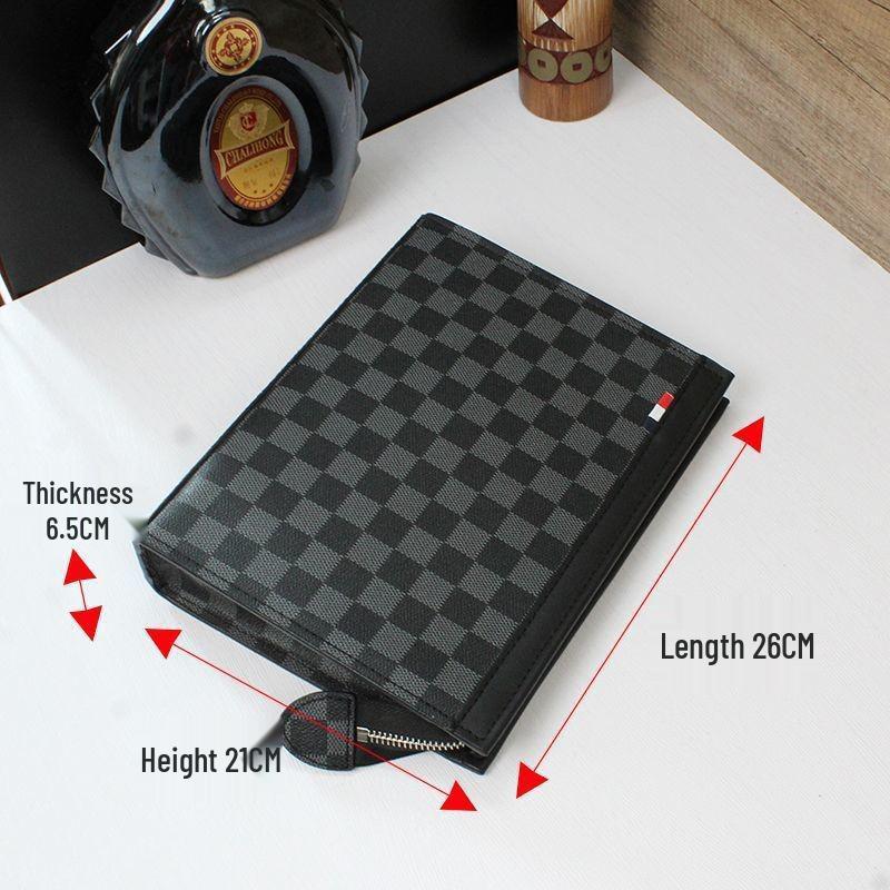 2025 Clutch de Negocios y Neceser para Hombre con Estampado de Cuadros