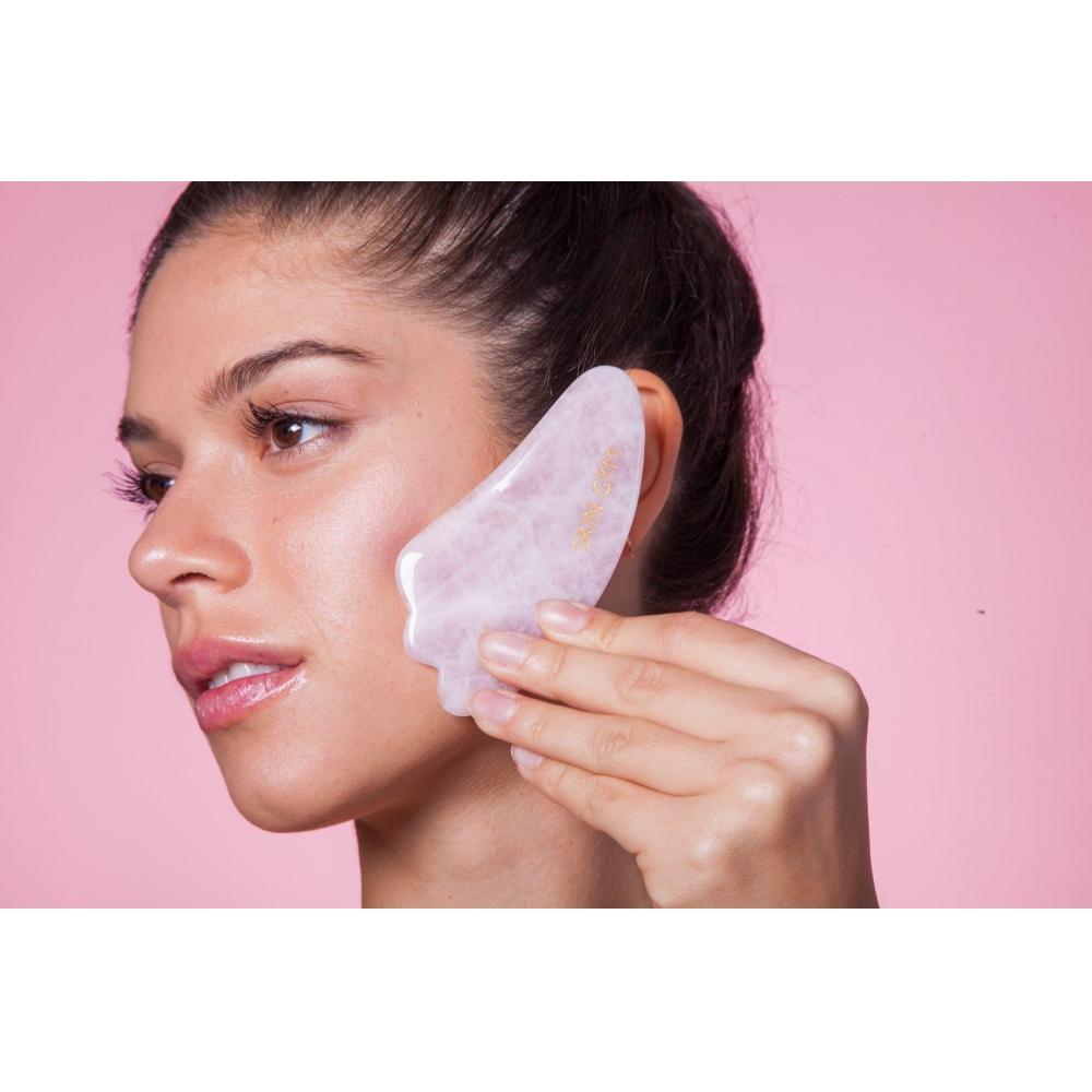 Skin Gym Rose Quartz Gua Sha Crystal Beauty Tool