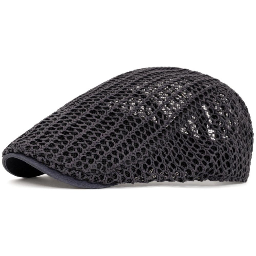 

HT4809 Berets Spring Summer Breathable Mesh Cap for Men Women Artist Painter Beret Hat Male Female Flat Cap Adjustable Beret Cap 55-60cm Adjustable серый