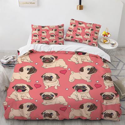 Conjunto de cama Bulldog Francês Crianças Meninos Meninas Capa de Edredom Desenho Animado Filhote de Cachorro 3 peças Solteiro Duplo Twin Full King Size Conjunto de Capa de Edredom