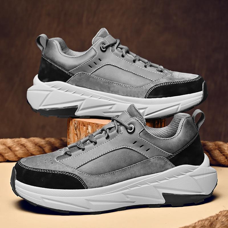 

Кроссовки мужские осенние новые уличные повседневные туфли легкие и дышащие на толстой подошве нескользящие большого размера кроссовки для папы мужские 46 серый