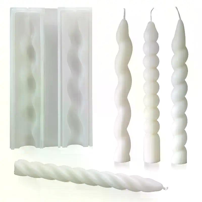 Long Spiral Silicone Candle Mold DIY Twisted Long Rod Wax Stick Craft Molds Home Decor Tool Geometry Candles Making Supplies