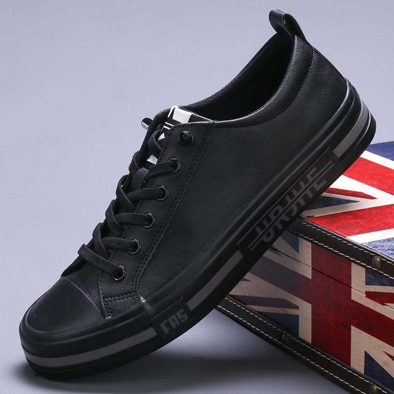 Men's Shoes Men's Casual Leather Shoes Trendy Wide Version Leather Shoes Lazy People Pedal Elastic Leather Shoes Men