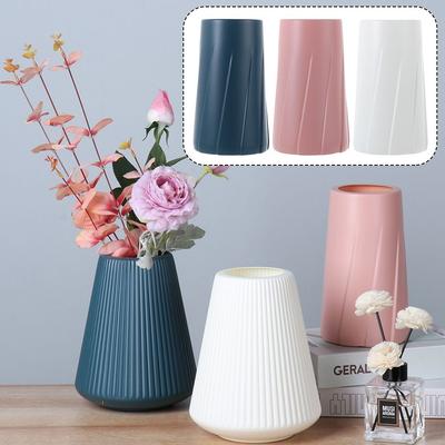 Household Nordic Style Imitation Ceramic Flower Vase Home Decoration Flower Pot Flower Arrangement