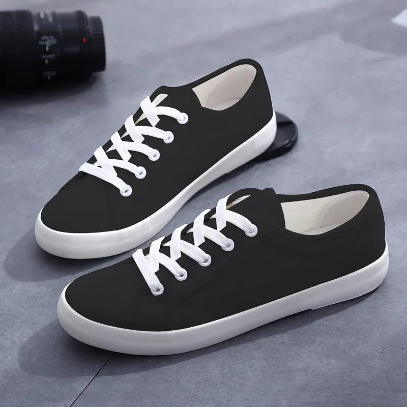 Fashion Unisex White Canvas Shoes Summer Casual Student Sports Shoes Lace-up Plaid Flat Shoes