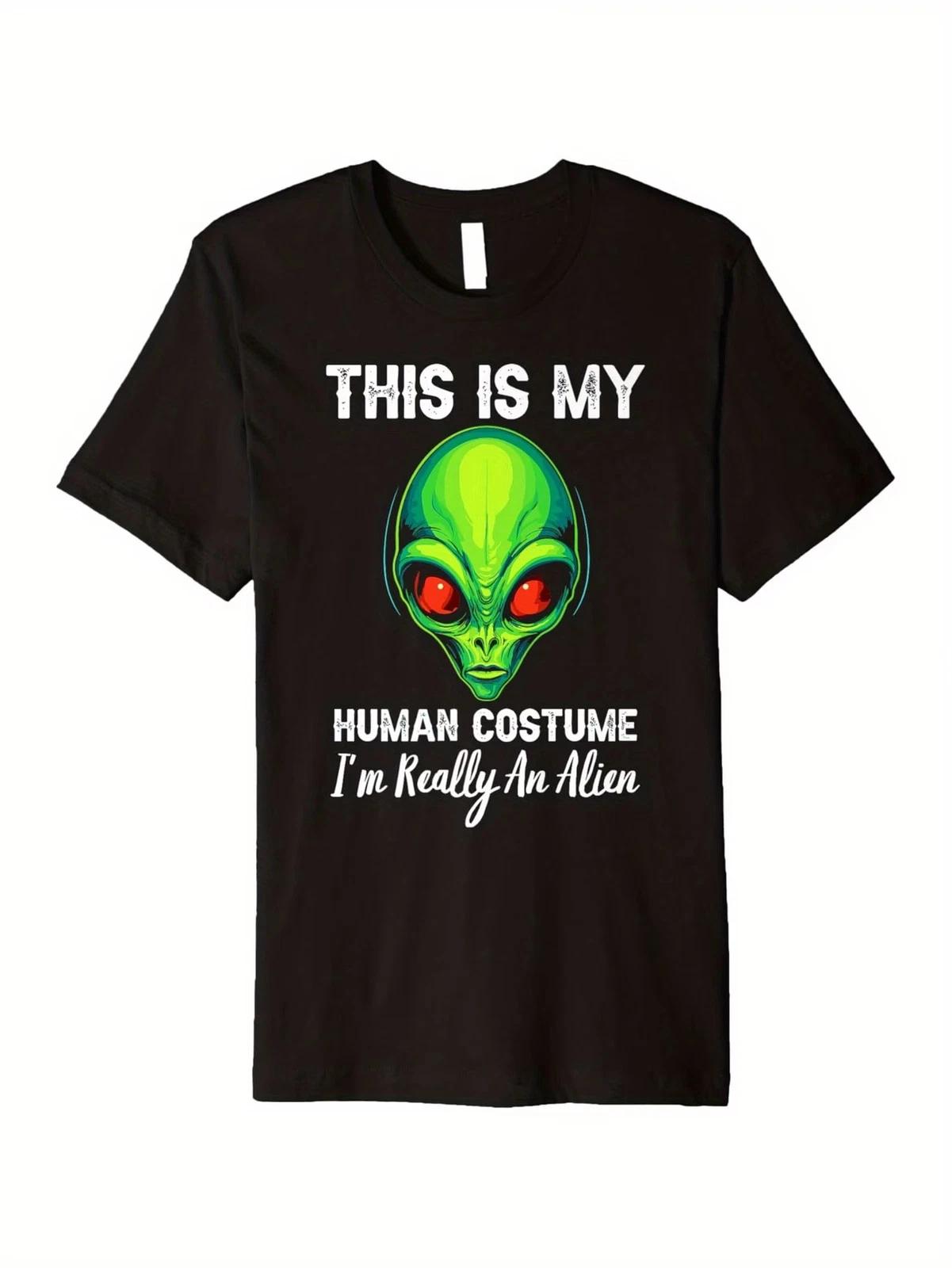 Alien Costume This Is My Human Costume I m Really An Alien Premium T-Shirt, Perf XL