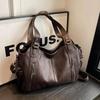 Vintage Women's Bag Multiple Pockets Secure Storage Soft Leather Tote Shoulder Bag For Women Commuting Bga