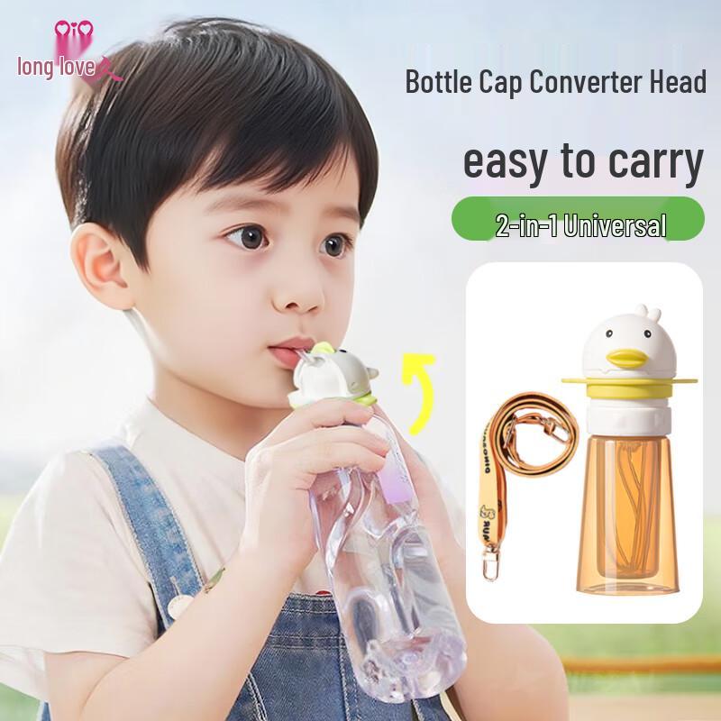 Portable Kids Straw Bottle Cap Adapter