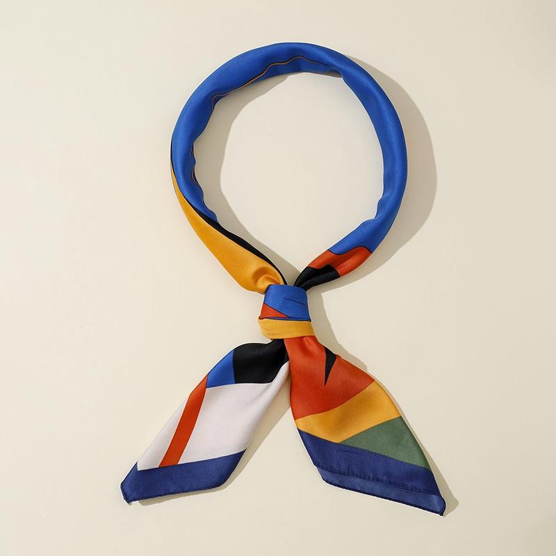 90*90Cm Abstract Pattern Silk Square Scarf Hijab Women Bandana Soft Scarves Neckerchief Ladies Hair Shawl Wrap Headband