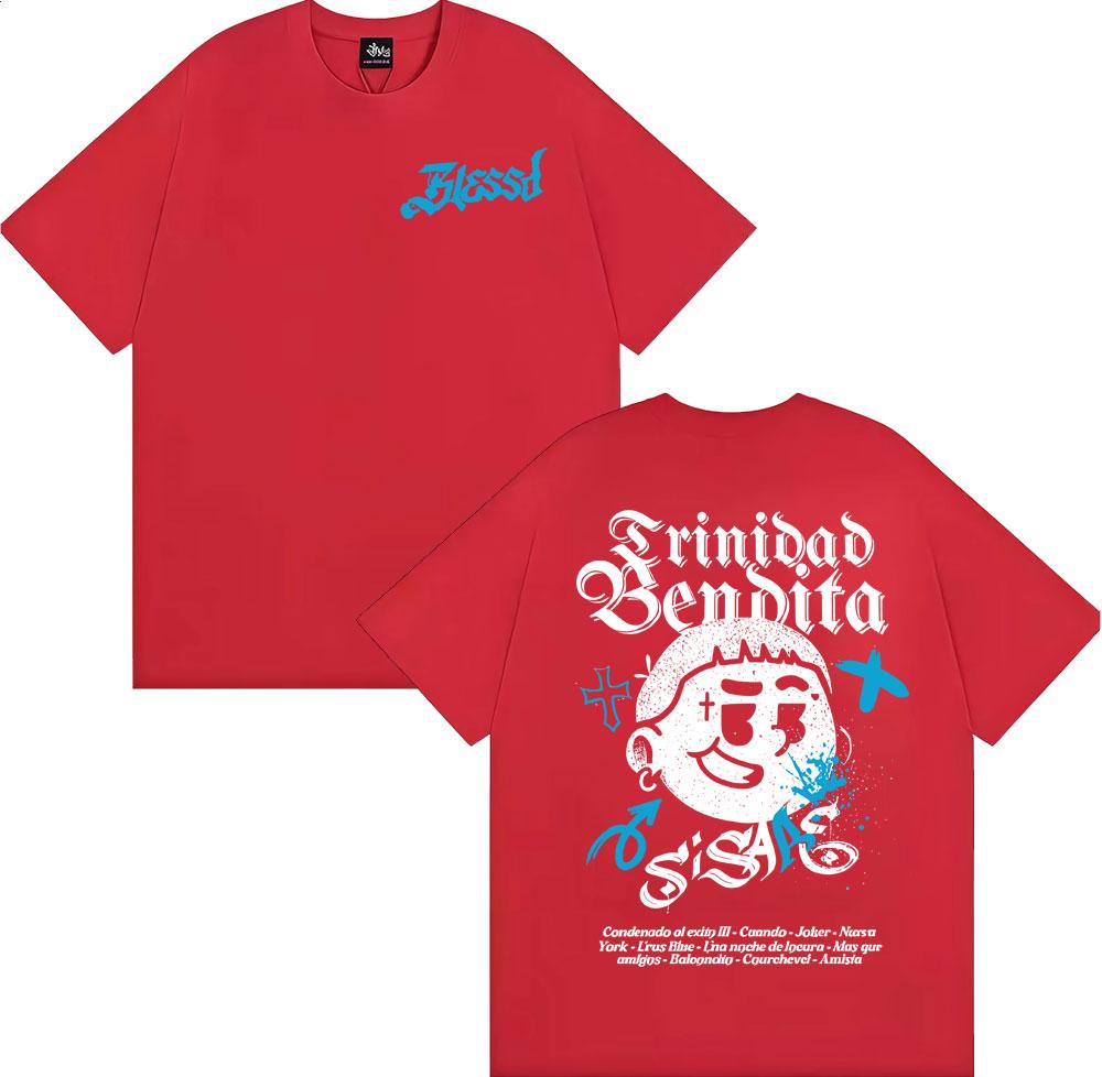 Rapper Blessd Si Sabe Album 2025 Tour T Shirt Men Women Fashion Casual 100 Cotton Tshirts Hip Hop Vintage Short Sleeve Tshirt