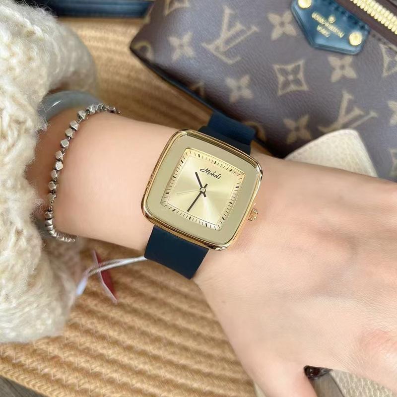 Watch Simple Square Large Dial Ladies Watch Gold Ladies Simple