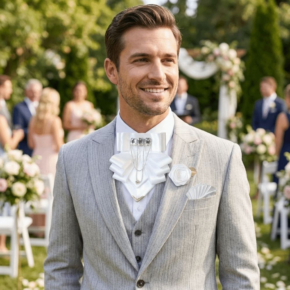3 pcs/set Exaggerated Collar Bow Tie Brooch Set Rhinestone Wedding Accessory Set Wedding