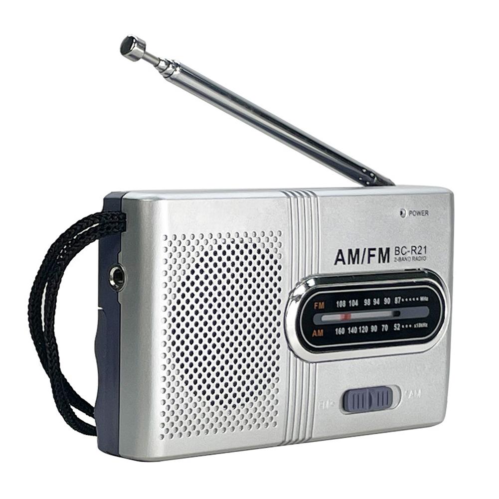 Mini Vintage Radio Battery Powered AM FM Radio Receiver with Telescopic Antenna Easy to Use Dual Band Radio for Indoor Outdoor