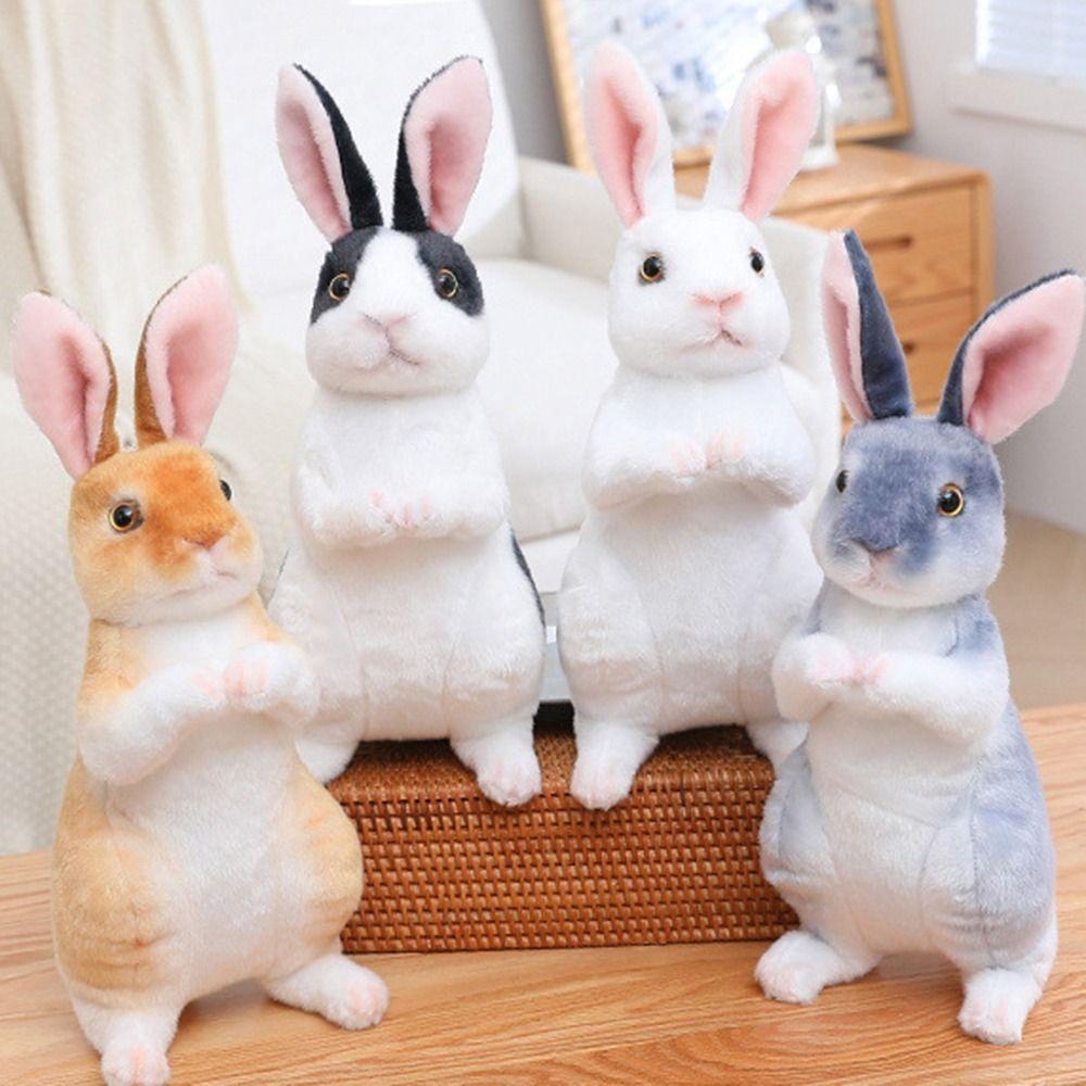 Kids Birthday Kawaii Simulation Long Ears Rabbit Animal Stuffed Doll Toys Rabbit Plush Toy Lifelike