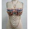 Fashion Layer Acrylic Stone Body Chain Bra Top Adjustable Closure Designs for Women's Beachwear and Dance Event
