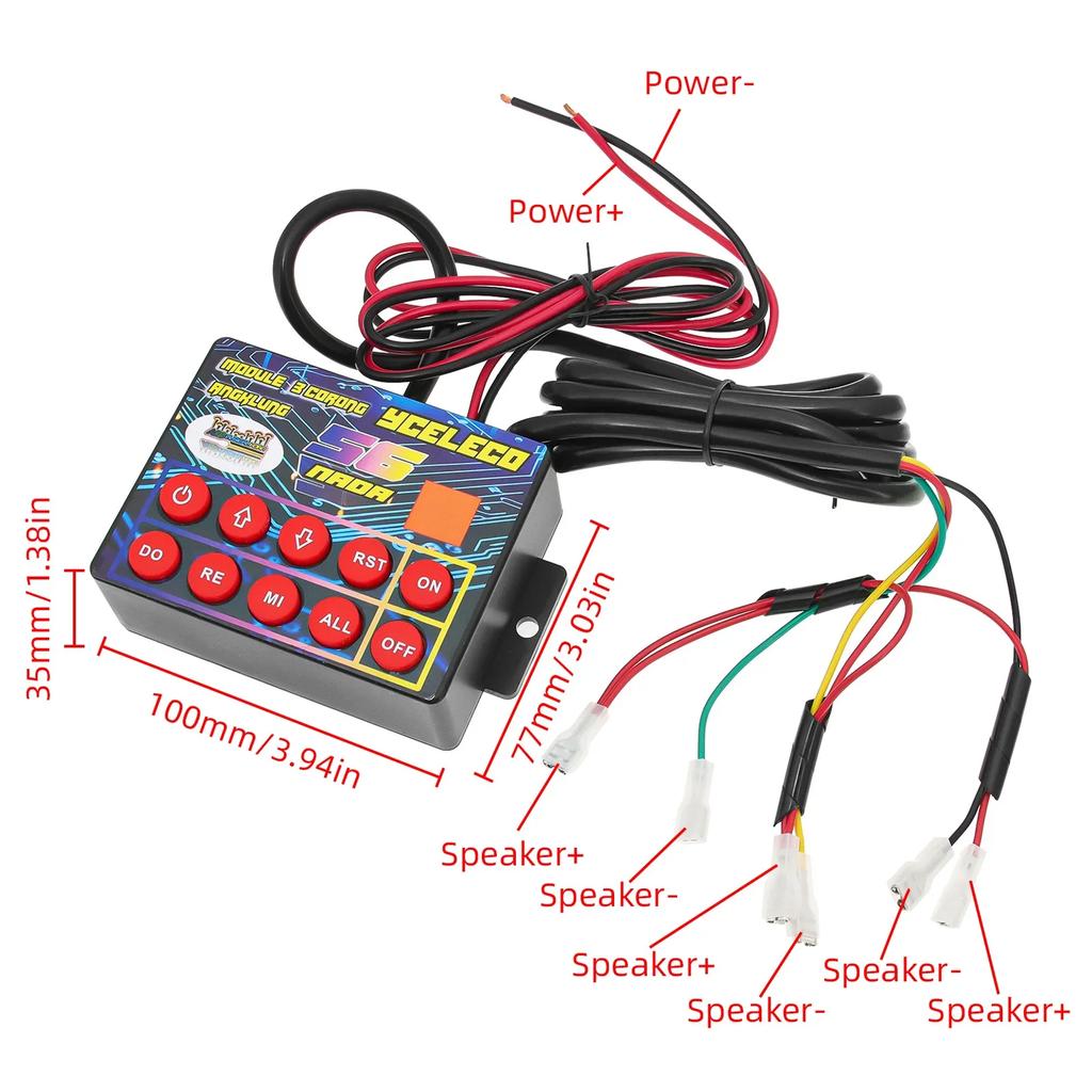 115DB Hella Super Loud Electric Tone Air Horn Kit and 56 Musical Electronic Horn 56 Tone Horn Controller Fit For Motor Car 12V