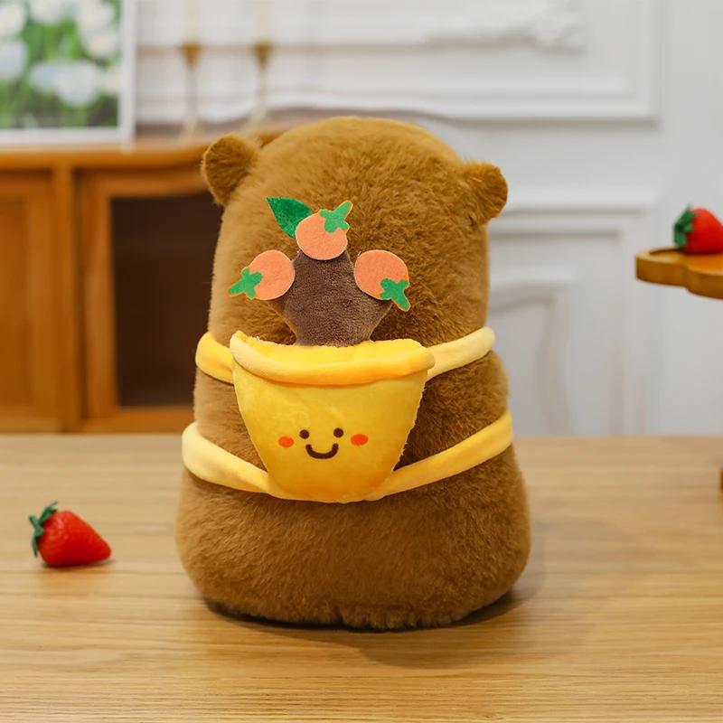 25cm Capybara Plush Simulation Capibara Anime Fluffty Toy Plant Stuffed Doll Holidays Props Decorative Throw Pillow for Kids