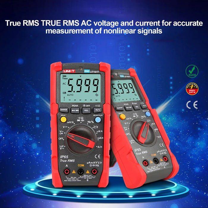 Multimètre - UNI-T - UT191T - IP65 - 600V AC/DC - 20A
